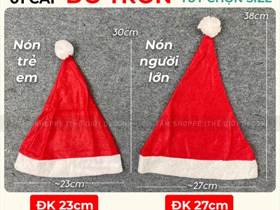 Nón Noel vải người lớn [Nhiều kiểu - ĐK 27cm] NON-X-03